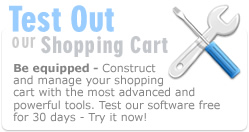 Test our shopping cart software, it's free for 30 days!