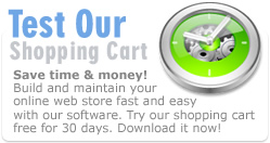 Test our Ecommerce shopping cart software, it's free for 30 days!