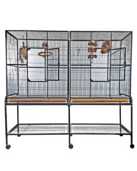 64 x 21 Double Flight Cage w/ Divider A&E Cage
