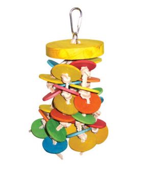 Wood Wafers On Leather -Happy Beaks